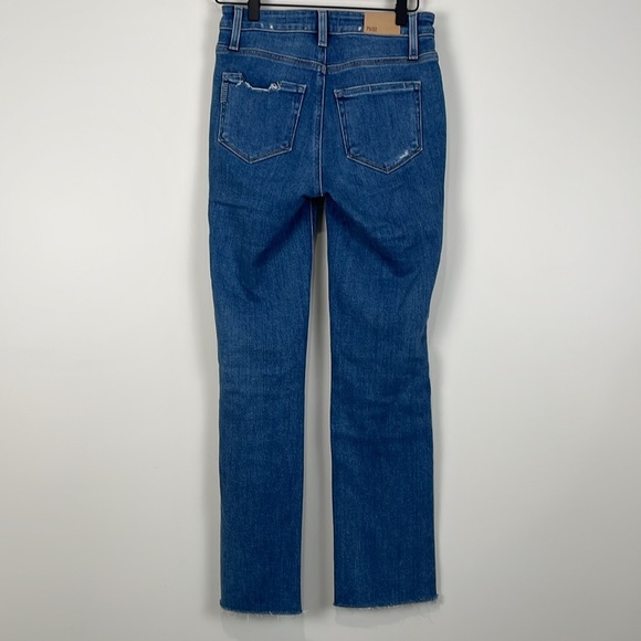 PAIGE Women’s Jeans 25 Cindy Straight Distressed Raw Hem Crop - Picture 4 of 8